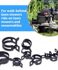JTAREA Spring Band Hose Clamps Assortment Kit 80 Pieces In 10 Sizes shown with lawn mower in background for secure pipe sealing.