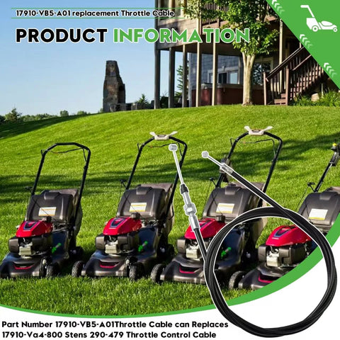 Restore precise throttle control with this 52 inch throttle cable replacement for HRA and HRC lawn mowers, shown with mowers.