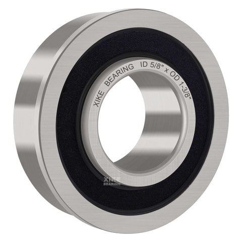 Flanged chrome steel sealed bearing for 5/8 inch shaft and 1-3/8 inch hub, part of 4 Pack Lawn Mower Wheel Bearing Replacement Kit For John Deere JD AM118315 AM35443 Stens 215-038 215-061 Oregon 45-047 MTD 741-0141 Ariens 0546200 Snapper 1-2390.