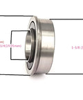 Front Wheel Bearing Kit For Lawn Mower Fits LA Series Includes Four Bearings Six Gaskets Two Rubber Sleeves Two Clips Fits One Three Eighth Inch Rim And Three Quarter Inch Axle Durable Heavy Duty Easy Install, side view with dimensions.