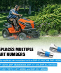 596218701 532140080 Rear Wheel Hub Bolt 7/16-14 X 1-3/8 displayed with Husqvarna lawn tractor