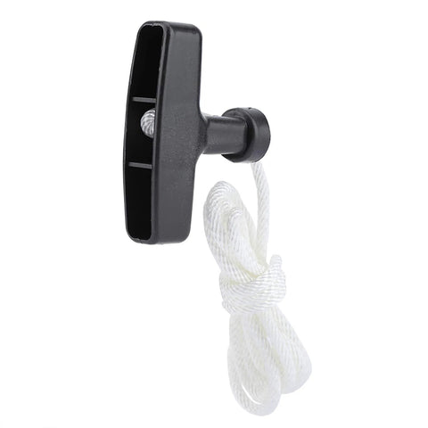 Replacement Pull Cord Rope Kit 1.5m With Two Handles For Most Lawn Mowers And Trimmers, showing black handle and coiled white rope.