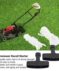 Replacement Pull Cord Rope Kit 1.5m With Two Handles For Most Lawn Mowers And Trimmers, shown with lawn mower and pull handles