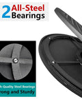 Close-up of Heavy Duty 12 Inch Rotating Lazy Susan Turntable with precision steel ball bearings, black finish