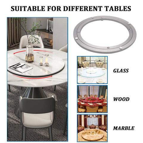 2 Pack 12 Inch Lazy Susan Bearing Set Heavy Duty Aluminum Alloy Turntable on various table surfaces