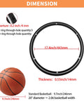 Diagram showing dimensions of 20 Inch Lazy Susan Bearing Base with 450 Lb Load Capacity next to a standard basketball for scale.