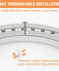 Heavy Duty 24 Inch Lazy Susan Bearing with silent smooth rotation showcasing through-hole installation with screws and rubber pads.