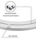 Close-up of 2 Pack 12 Inch Lazy Susan Bearing Set showing non-slip base and smooth rotation solid bearing balls.