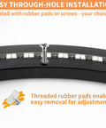 Close-up of 20 Inch Lazy Susan Bearing Base installation with screw and rubber pads, showing durable black metal hardware.