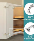 165 Degree And 135 Degree Soft Close Cabinet Hinges For Lazy Susan Bifold Doors Concealed European Hinges installed on cabinet