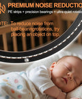 Close-up of 20 Inch Lazy Susan Bearing Base with 450 lb Load Capacity, quiet operation emphasis, over a sleeping baby