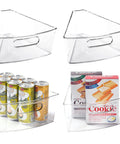 Four Pack 26 Inch Lazy Susan Organizer Bins for Corner Kitchen Cabinets Durable BPA Free Plastic with Handle Wedge One Eighth Inch