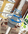 Close-up of 28 Inch Lazy Susan Cabinet Organizer showing rotating tray with cans positioned for blind corner cabinet installation