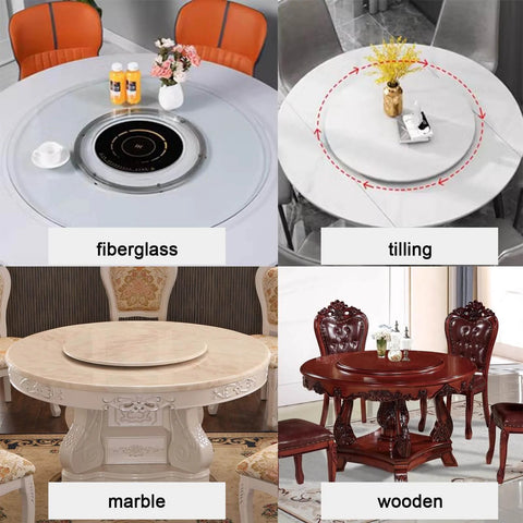 20 Inch Heavy Duty Lazy Susan Hardware Aluminum Bearing Metal Rotating Turntable Swivel Plate on various table materials