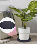 Plant on white pot using 2 Pack 12 Inch Lazy Susan Turntable Organizer With Heavy Duty Rotating Swivel Stand And Steel Ball Bearings