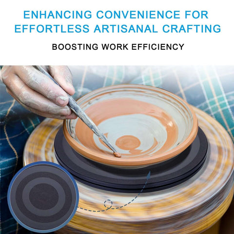 8 Inch Lazy Susan Turntable Organizer used for crafting, featuring heavy duty rotating swivel stand with steel ball bearings and non slip pads