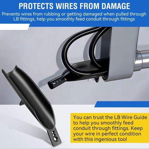 LB Wire Guide for 2 Inch Fittings, Shoehorn Wire Puller for Electrical Tools, conduit protection and easy installation tool.