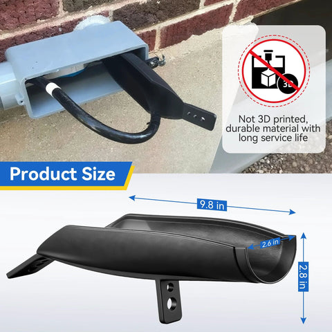 LB Wire Guide for 2 Inch Fittings, Shoehorn Wire Puller, installed in conduit, showing dimensions, non 3D printed, durable material