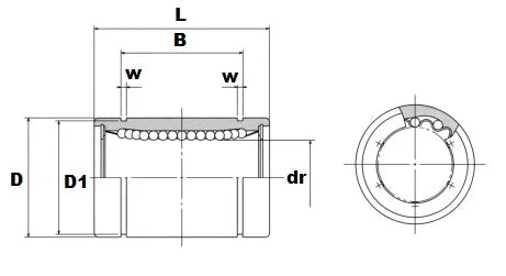 LBD30UU NB 30mm Ball Bushing Linear Motion - VXB Ball Bearings