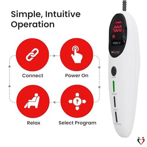 Magna Pro LCD Smart Handheld Vacuum Pump Controller with USB Rechargeable Power and programmable presets, showing operation diagram.