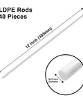 LDPE Welding Rod for Plastic Repair and Joining White 5/32 Inch Diameter 12 Inch Length 40 Feet Total SemiRigid Filler
