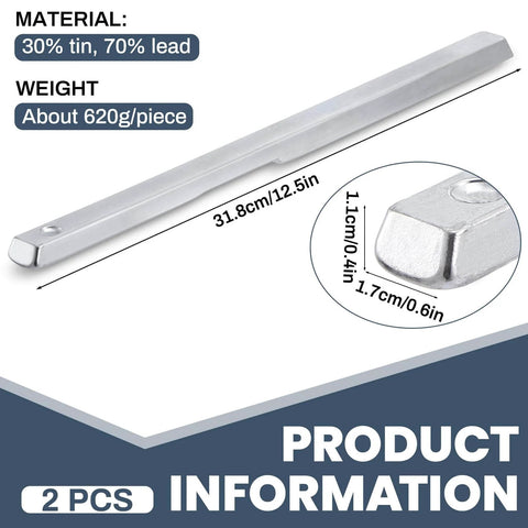 Lead Alloy Solder Rods For Car Body Repair 30 70 Tin Lead, showing size and material details, 2 pack MorningRo for auto use