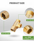 Lead Free Brass Three Eighth Inch Angle Stop Add A Tee Compression Tee Valve With Three Eighth Inch Inlet And Outlet Connections