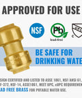 Half Inch Pex Push To Connect Coupling Straight No Lead Brass Fitting For Pex Copper CPVC DIY Friendly Install Leak Free