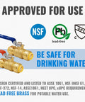 Half Inch Shut Off Ball Valve Pack Of 2, Push To Connect Water Shutoff Valves With Red And Blue Handles, Lead Free Brass Fittings