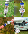 Lead Free Brass Water Pressure Regulator For RVs And Campers MeasureMan Three Quarter Inch Garden Hose Thread GHT with Dial Gauge