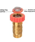 Brass Water Pressure Regulator for Garden Hose and RV Systems Keeps 40 To 50 Psi and Tames Surges for Campers Trailers and Home Gardens