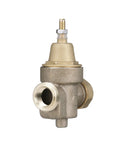 Front view of a Lead Free Three Quarter Inch Water Pressure Reducing Valve And Backflow Preventer with NPT Thread Union X NPT Female.