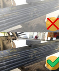 Comparison of 2 Inch Wide 4 Degree Steel Leaf Spring Shims installation on suspension axle, highlighting proper alignment with rust-resistant shim.