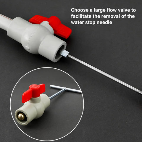 DIY Pipe Leak Repair Kit for Copper and PVC Pipes with stainless steel water stop needle and valve, emergency plumbing fix.
