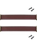Leather Drawer Handles Set Two Pieces 7.5 Inch Brown Luggage And Suitcase Pull Handles With Installation Screws For Cabinets And Doors