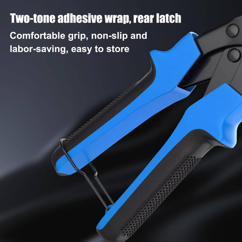 Close-up of ergonomic handle on leather hole puncher kit with six hole sizes 2mm to 4.5mm for belts, watches, shoes, crafting, fabric
