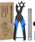 Leather Hole Puncher Kit With Six Hole Sizes 2mm To 4.5mm for Belts Watches Shoes Crafting and Fabric with ruler and screwdriver