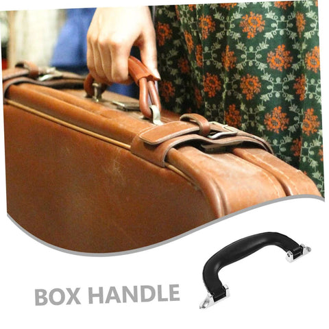 Leather Replacement Handles For Bags And Luggage 6.49 Inch Pull Handles showcased on suitcase and standalone view