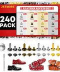 Leather Rivets Kit Dope 240 Sets Metal Rivets Fasteners With 3 Setting Tools For Leather Repair Belts Bags And Crafts