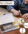 Leather Rivets Kit Dope 240 Sets Metal Rivets Fasteners With 3 Setting Tools for leather repair, belts, bags, and crafts in use