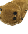 Close-up of brown Premium Leather Welding Rod Bag For Arc Welders with sturdy cowhide leather and durable rivets.