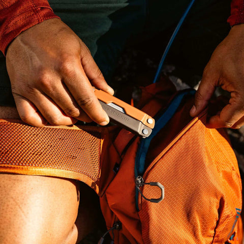 Leatherman Bond 14 In 1 Lightweight Multi Tool for Camping Hiking and Everyday Carry EDC Made in USA Burnt Sienna in outdoor use