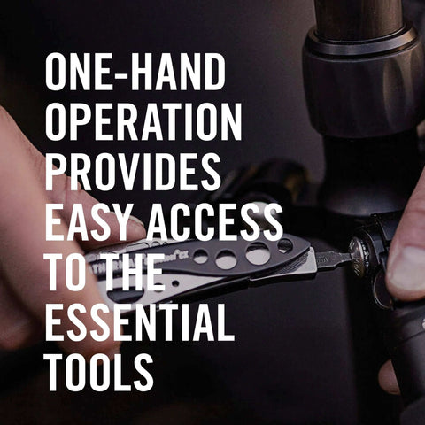 Leatherman Skeletool CX 7-In-1 Lightweight Minimalist Multi-Tool demonstrating one-hand operation