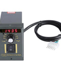 Front view of AC Motor Speed Controller Adjustable Stepless Regulator Switch With LED Display Knob 220V 15W To 400W Black Pro Grade