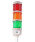 Three Level LED Andon Tower Light With Buzzer For The Shop Floor Red Yellow Green Status Signals On Off Flash Control ABB Selector Switch And Mean Well Power Adapter Six Foot Plug And Play