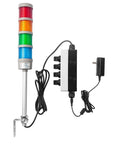 4-Stack LED Andon Tower Signal Light For Industrial Workstations And Production Lines With Red Yellow Green Blue Indicators, On Off