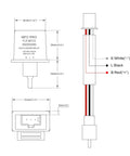 Technical diagram of a 12V 3 Pin LED Flasher Relay For Turn Signals To Fix Hyper Flash Problems Easy Install Replacement With Extension Line Included