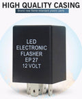5 Pin LED Flasher Relay For Hyper Flash Fix Plug And Play No Fuss Install Durable ABS Housing EP27 Socket