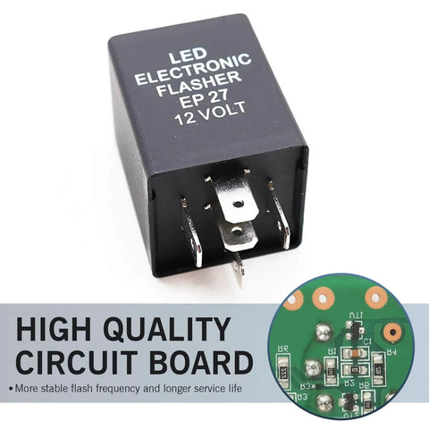 5 Pin LED Flasher Relay For Hyper Flash Fix with visible EP27 socket and circuit board details