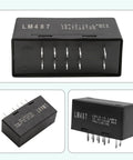 LED Flasher Relay For Turn Signals And Hazard Lights Hyperflash Fix Plug And Play Easy Install For Chevy GMC Cadillac And Hummer 03 07 Models Replaces 10383321 15764135 10383320 15231201 LM487 EFL27 with visible prongs and black casing.